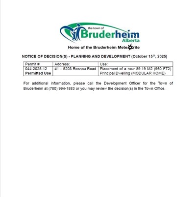 Development permit #044-2025-12