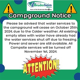 campground water shut off